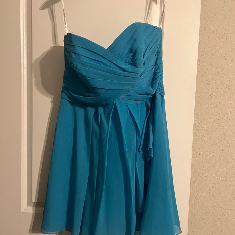 Elegant Blue Strapless Dress